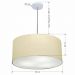 Pendente Cilíndrico Vivare Md-4320 Cúpula em Tecido 50x25cm Algodão Crú - Bivolt