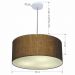 Pendente Cilíndrico Vivare Md-4320 Cúpula em Tecido 50x25cm Café - Bivolt