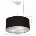 Pendente Cilíndrico Vivare Md-4320 Cúpula em Tecido 50x25cm Preto - Bivolt