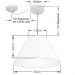 Pendente Cone Com Desvio Md-4272 Cúpula Tecido 25/15x40cm Rústico Bege - Bivolt