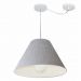 Pendente Cone Com Desvio Md-4272 Cúpula Tecido 25/15x40cm Rústico Cinza - Bivolt