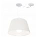 Pendente Cone Com Desvio Md-4273 Cúpula Tecido 21/30x40cm Branco - Bivolt