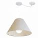 Pendente Cone Com Desvio Md-4273 Cúpula Tecido 21/30x40cm Linho Bege - Bivolt