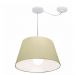 Pendente Cone Com Desvio Md-4273 Cúpula Tecido 21/30x40cm Palha - Bivolt