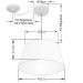 Pendente Cone Com Desvio Md-4273 Cúpula Tecido 21/30x40cm Palha - Bivolt