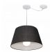 Pendente Cone Com Desvio Md-4273 Cúpula Tecido 21/30x40cm Preto - Bivolt