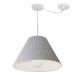 Pendente Cone Com Desvio Md-4273 Cúpula Tecido 21/30x40cm Rústico Cinza - Bivolt