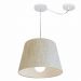 Pendente Cone Com Desvio Md-4274 Cúpula Tecido 30/30x40cm Rústico Bege - Bivolt