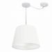 Pendente Cone Com Desvio Md-4276 Cúpula Tecido 30/30x40cm Branco - Bivolt