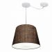 Pendente Cone Com Desvio Md-4276 Cúpula Tecido 30/30x40cm Café - Bivolt