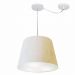 Pendente Cone Com Desvio Md-4276 Cúpula Tecido 30/30x40cm Linho Bege - Bivolt