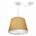 Pendente Cone Com Desvio Md-4276 Cúpula Tecido 30/30x40cm Palha - Bivolt