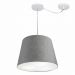Pendente Cone Com Desvio Md-4276 Cúpula Tecido 30/30x40cm Rústico Cinza - Bivolt