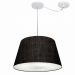 Pendente Cone Com Desvio Md-4279 Cúpula Tecido 21/30x40cm Preto - Bivolt