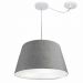 Pendente Cone Com Desvio Md-4279 Cúpula Tecido 21/30x40cm Rústico Cinza - Bivolt