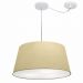 Pendente Cone Com Desvio Md-4282 Cúpula Tecido 21/40x50cm Algodão Crú - Bivolt