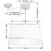 Pendente Cone Com Desvio Md-4282 Cúpula Tecido 21/40x50cm Branco - Bivolt