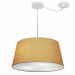 Pendente Cone Com Desvio Md-4282 Cúpula Tecido 21/40x50cm Palha - Bivolt