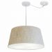 Pendente Cone Com Desvio Md-4282 Cúpula Tecido 21/40x50cm Rústico Bege - Bivolt