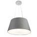 Pendente Cone Md-4001 Cúpula em Tecido 21-40x30cm Rústico Cinza - Bivolt