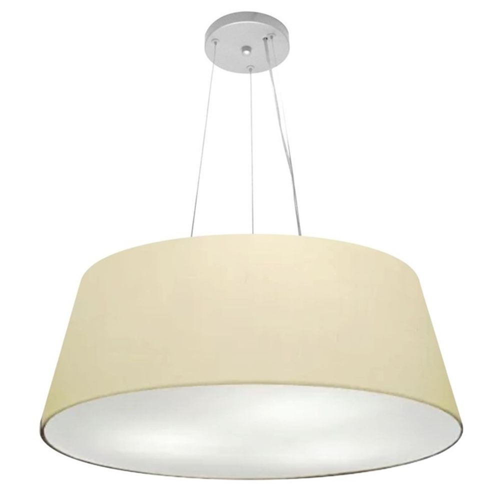 Pendente Cone Md-4002 Cúpula em Tecido 21-60x50cm Algodão Crú - Bivolt