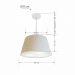 Pendente Cone Md-4021 Cúpula em Tecido 21-40x30cm Linho Bege - Bivolt