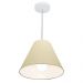 Pendente Cone Md-4028 Cúpula em Tecido 25-30x12cm Algodão Crú - Bivolt
