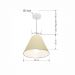 Pendente Cone Md-4028 Cúpula em Tecido 25-30x12cm Algodão Crú - Bivolt
