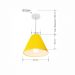 Pendente Cone Md-4028 Cúpula em Tecido 25-30x12cm Amarelo - Bivolt