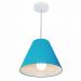 Pendente Cone Md-4028 Cúpula em Tecido 25-30x12cm Azul Turquesa - Bivolt