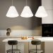 Pendente Cone Md-4028 Cúpula em Tecido 25-30x12cm Branco - Bivolt