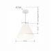 Pendente Cone Md-4028 Cúpula em Tecido 25-30x12cm Branco - Bivolt