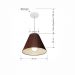 Pendente Cone Md-4028 Cúpula em Tecido 25-30x12cm Café - Bivolt