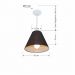 Pendente Cone Md-4028 Cúpula em Tecido 25-30x12cm Preto - Bivolt