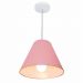 Pendente Cone Md-4028 Cúpula em Tecido 25-30x12cm Rosa Bebê - Bivolt