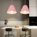 Pendente Cone Md-4028 Cúpula em Tecido 25-30x12cm Rosa Bebê - Bivolt