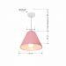 Pendente Cone Md-4028 Cúpula em Tecido 25-30x12cm Rosa Bebê - Bivolt