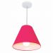 Pendente Cone Md-4028 Cúpula em Tecido 25-30x12cm Rosa Pink - Bivolt