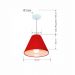 Pendente Cone Md-4028 Cúpula em Tecido 25-30x12cm Vermelho - Bivolt