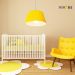 Pendente Cone Md-4039 Cúpula em Tecido 21-40x30cm Amarelo - Bivolt