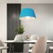 Pendente Cone Md-4039 Cúpula em Tecido 21-40x30cm Azul Turquesa - Bivolt
