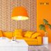 Pendente Cone Md-4039 Cúpula em Tecido 21-40x30cm Laranja - Bivolt