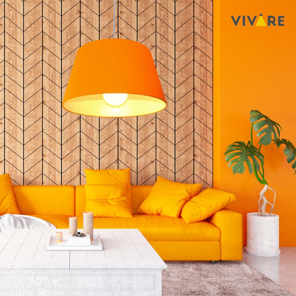 Pendente Cone Md-4039 Cúpula em Tecido 21-40x30cm Laranja - Bivolt