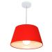 Pendente Cone Md-4039 Cúpula em Tecido 21-40x30cm Vermelho - Bivolt