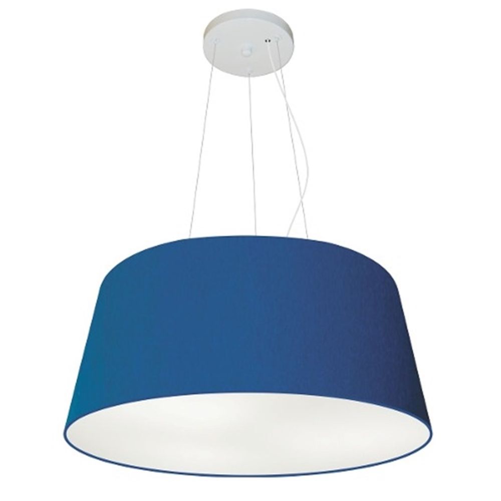 Pendente Cone Md-4048 Cúpula em Tecido 21-50x40cm Azul Marinho - Bivolt