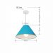 Pendente Cone Md-4078 Cúpula em Tecido 25-40x15cm Azul Turquesa - Bivolt