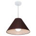 Pendente Cone Md-4078 Cúpula em Tecido 25-40x15cm Café - Bivolt