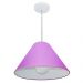 Pendente Cone Md-4078 Cúpula em Tecido 25-40x15cm Lilás - Bivolt