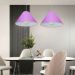Pendente Cone Md-4078 Cúpula em Tecido 25-40x15cm Lilás - Bivolt