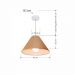 Pendente Cone Md-4078 Cúpula em Tecido 25-40x15cm Palha - Bivolt